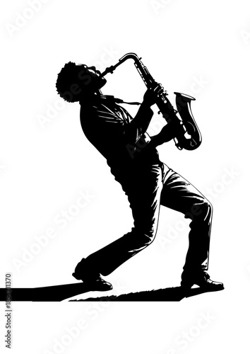 Silhouette of a Saxophone Player