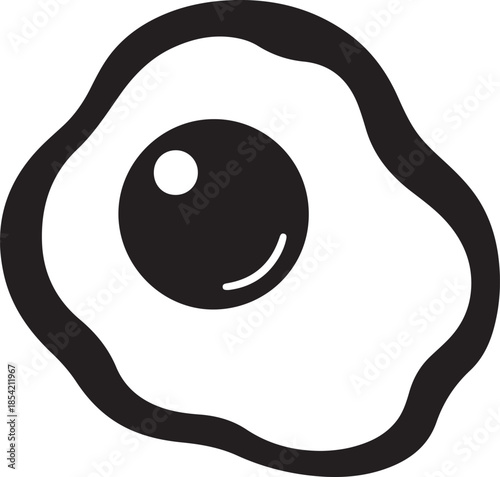 Happy Fried Egg Icon Isolated on Transparent Background for Design