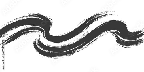 A black and white vector illustration of a snake tattoo featuring a liquid swirl wave and spiral pattern element on a textured background design