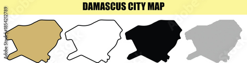 Damascus city map in different styles