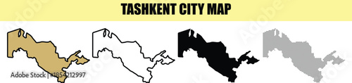 Tashkent city map with various colored regions