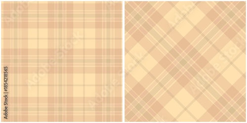 Muted Beige and Cream Plaid Fabric Patterns