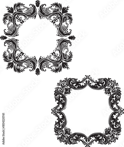 Vintage frame classic decorative vector design isolated on white background