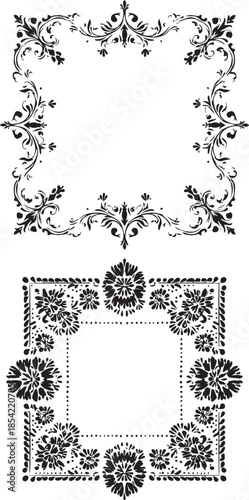 Vintage frame classic decorative vector design isolated on white background