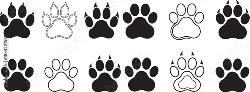  Different animal paw print vector set.eps
