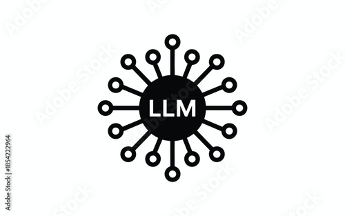 Symbolic representation of llm isolated on white background, Vector, illustration