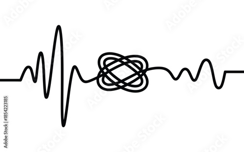 Heartbeat with complex pattern isolated on white background, Vector, illustration