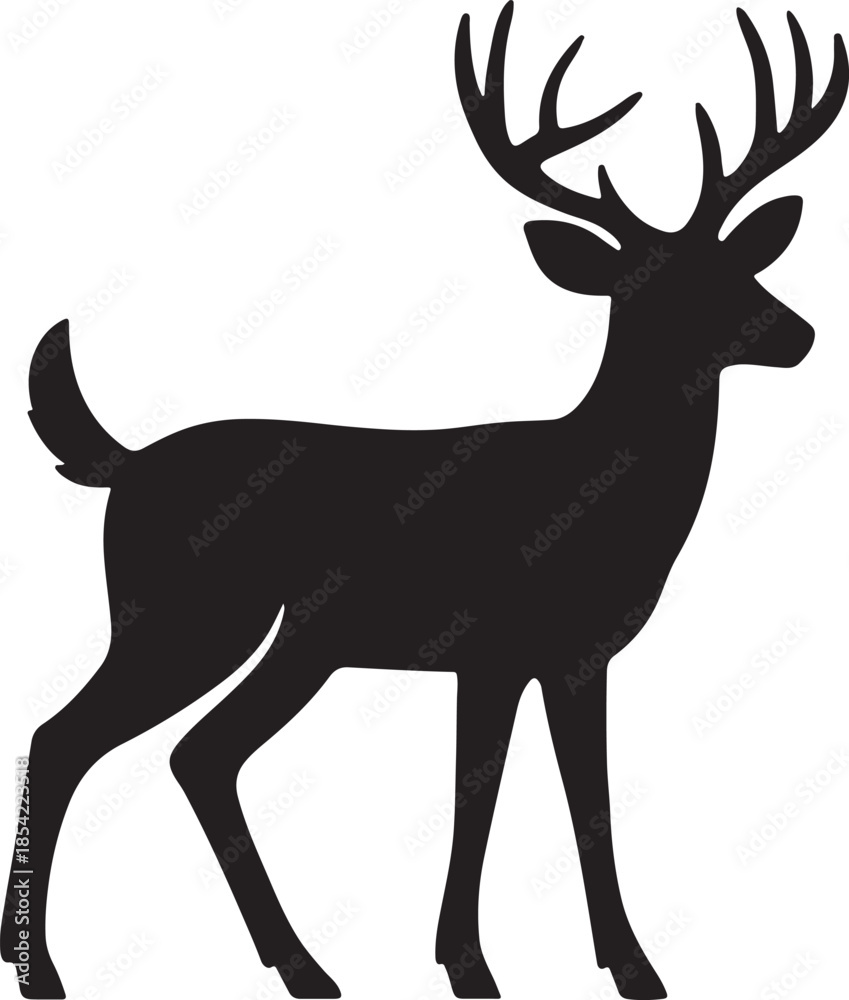 Obraz premium Deer with Antlers Silhouette
