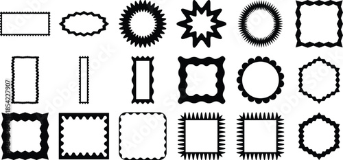 A versatile collection of timeless ornamental frames and borders with intricate oval, circular, and square shapes, available as clean isolated vectors. TRANSPARENT BACKGROUND