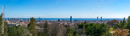 Panoramic view of Barcelona’s urban skyline on a clear day
