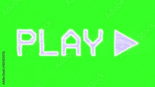 VHS Play Text Animation on Green Screen - Retro Tape Playback Effect