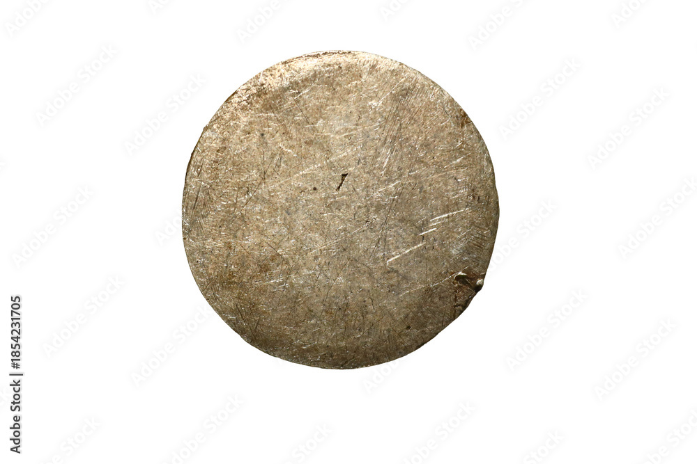 Fototapeta premium A stone object sits alone on a plain white background
