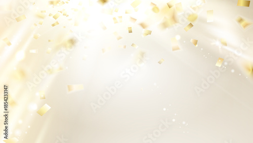 Luxury Gold Frame & Party Popper Black Background