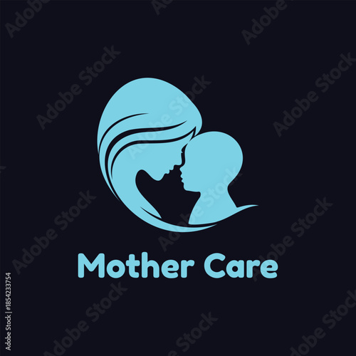 Mother Baby care Modern logo silhouette symbol illustration for Baby care product Brand. 