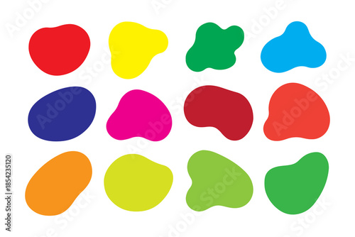 Colorful Abstract Blob Shapes Grid – Vibrant Design Elements for Creative Use