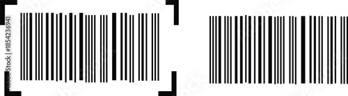 Barcode labels with black and white stripes on for scanning purposes
