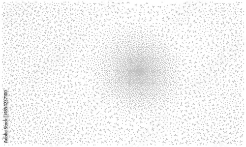 Abstract vector texture with scattered gray particles on white. Scientific biological data visualization showing microscopic cells or bacteria density. Medical chaotic grain pattern concept.