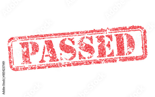 Passed red grunge rubber stamp vector illustration isolated on white. Distressed texture seal for quality control, authorization and approval documents. Commercial success and accepted symbol sign.