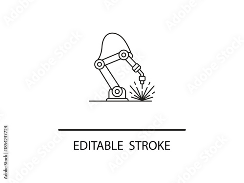 Industrial robotic arm welding with precision and power.