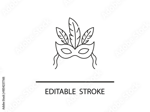 Elegant masquerade mask with feathers for carnival events.