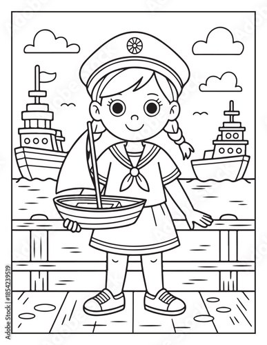Sailor Girl Coloring Book 