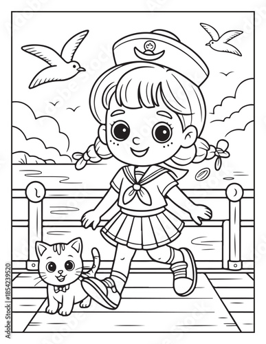 Sailor Girl Coloring Book 