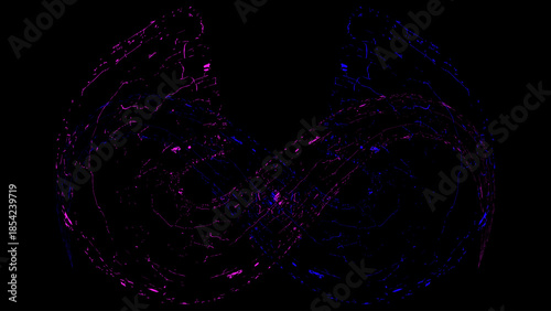 Abstract purple and black white futuristic background with glowing digital waves and abstract light patterns