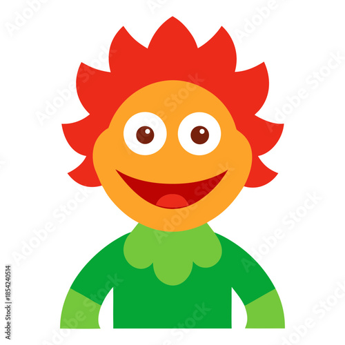 Vector art illustration of a cheerful animated soft doll