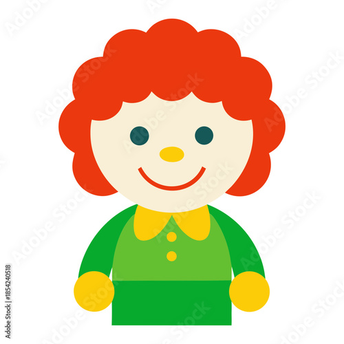 Vector art illustration of a cheerful animated soft doll