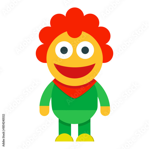 Vector art illustration of a cheerful animated soft doll