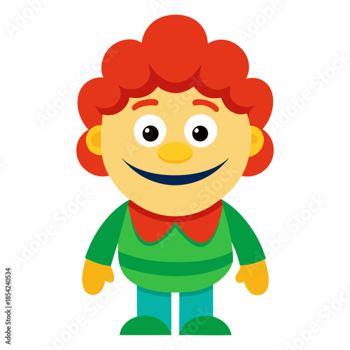 Vector art illustration of a cheerful animated soft doll