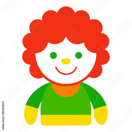 Vector art illustration of a cheerful animated soft doll