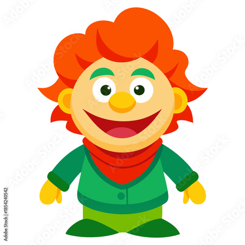 Vector art illustration of a cheerful animated soft doll