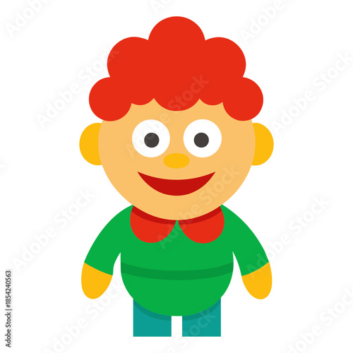 Vector art illustration of a cheerful animated soft doll