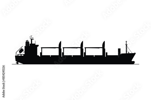 Large Industrial Cargo Ship Silhouette for Maritime Logistics