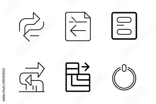 User Interface Navigation and System Control Icon Set