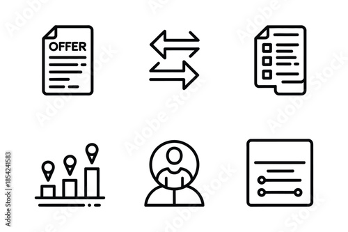 Business Offer and Data Analytics Management Icon Set