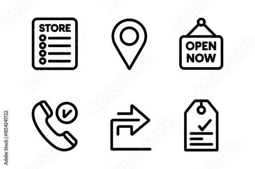 Local Store Shopping and Customer Contact Icons