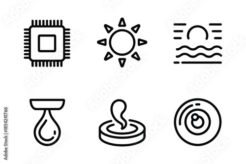 Technology Hardware and Environmental Element Icons
