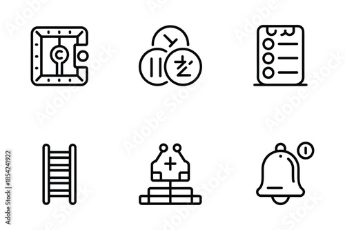 Financial and business management outline icons for apps
