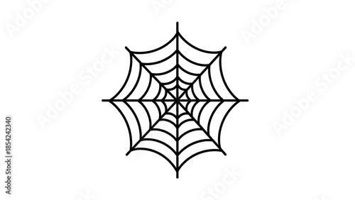Abstract Spider Web Design on White Background - Minimalist Graphic
