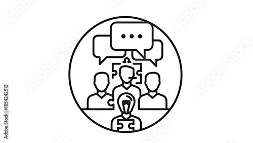 Teamwork Collaboration Communication Business Strategy Puzzle People Icon
