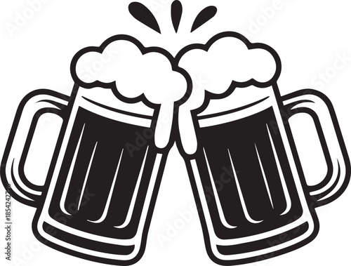 Beer mugs cartoon cheers