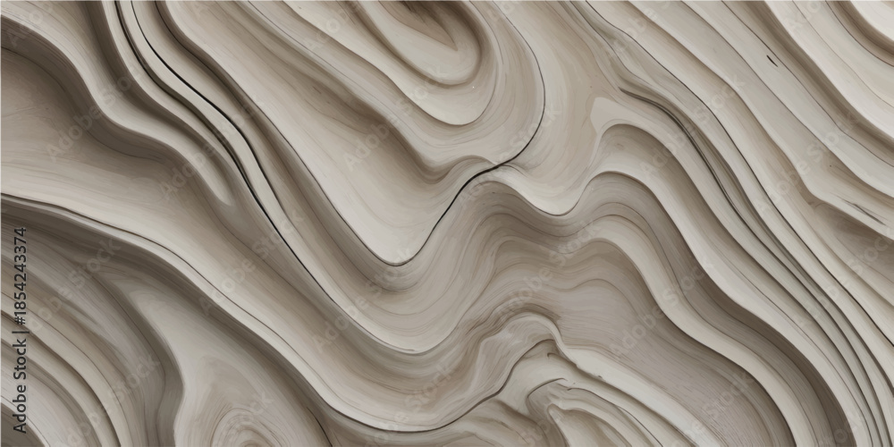 Obraz premium A wavy wooden texture background featuring a liquid metallic gold design with chocolate paint waves and a silk surface pattern for a luxury art backdrop