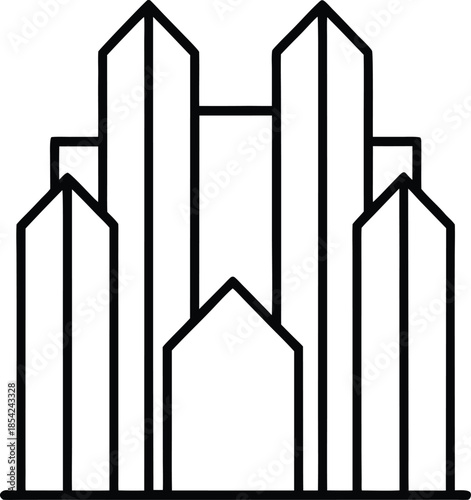 Urban City Skyline Architecture Building Flat Vector Illustration