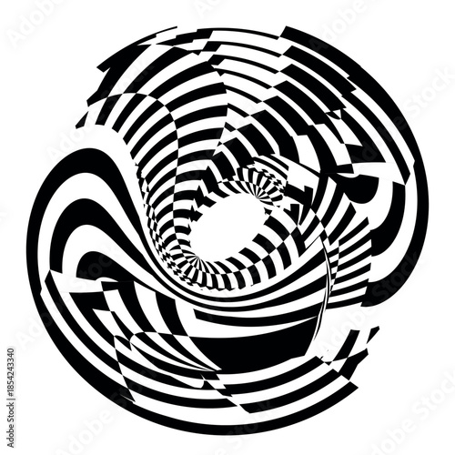 op art creative dynamic pattern, modern abstract background, original vector decoration