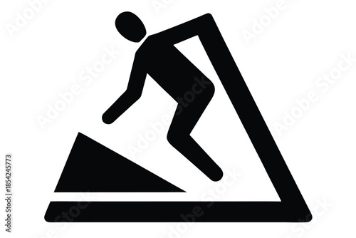 slippery floor silhouette vector icon