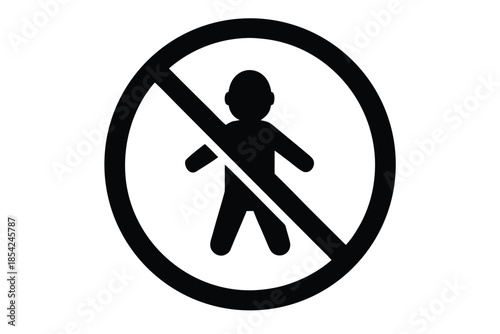 restricted area silhouette vector icon