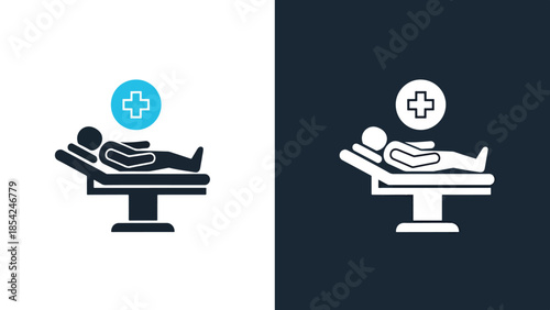 Medical examination icons - Blue icon set - Solid icons vector collection - Vector icon set - Line and glyph solid icon set - Icon vector - Flat Design Icon