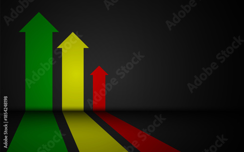 Background illustration of an upward arrow of modern creative economy investment.
